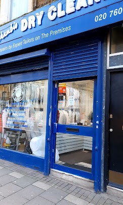 Chambio Dry Cleaners entrance and shutter front